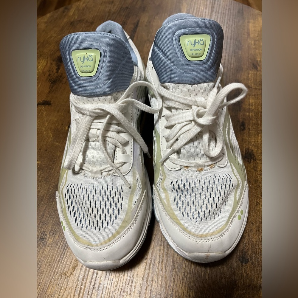 Ryka Women White and Blue Sneakers